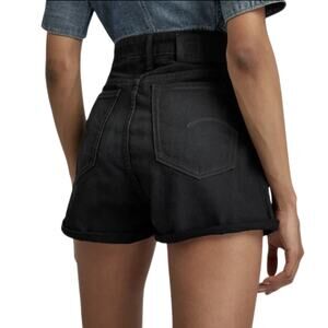 G-Star Raw Black Denim High Rise Shorts Size 24 NWT